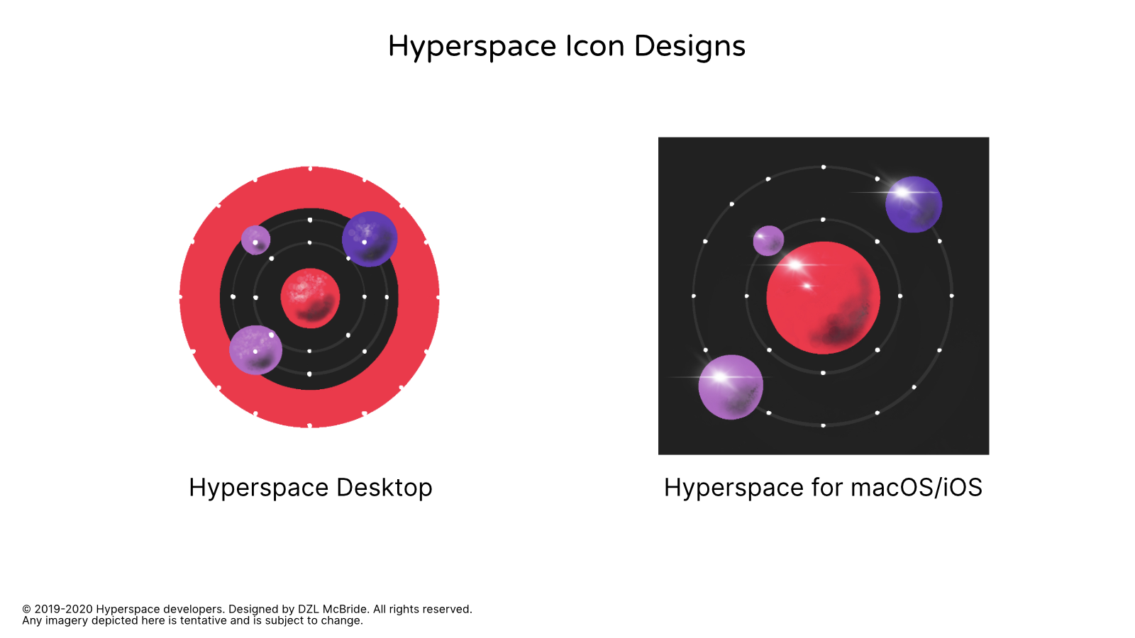 Hyperspace Tentative Icon Designs